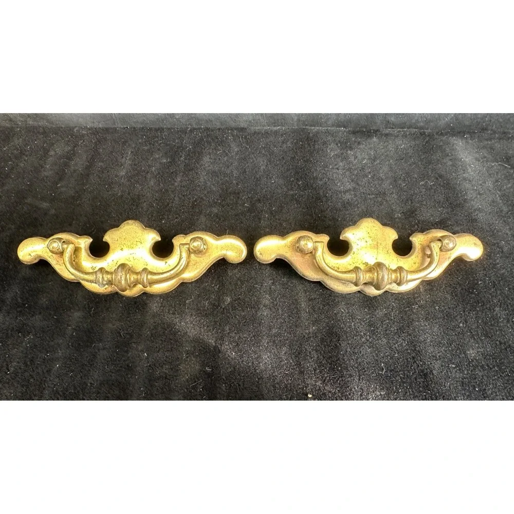 Vintage Chippendale Bail Pull Handles Vintage Hardware Drawer Pulls Set of 2